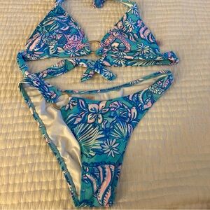 Lilly Pulitzer Tosby Sound of Sirens Triangle Bikini Set Sz 8
